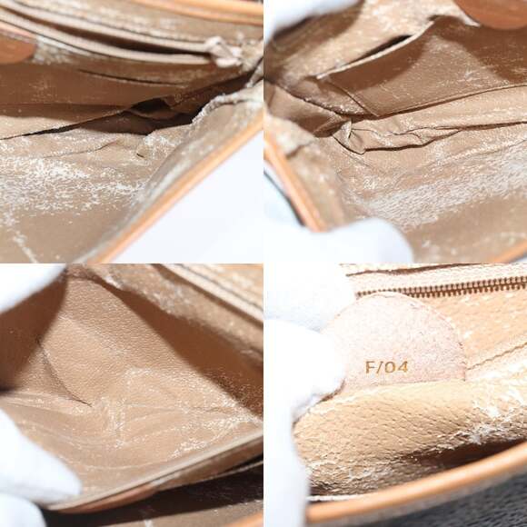 CELINE Macadam Canvas Shoulder Bag Pvc Leather Brown Gold - Picture 12 of 12